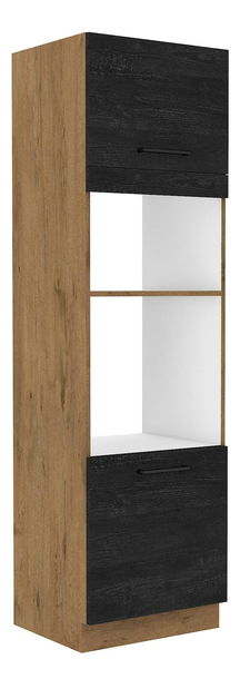 Élelmiszer-tároló szekrény Virion 60 DPM 210 2F (test: Lancelot tölgy + előlap: sötét fa + Lancelot tölgy)