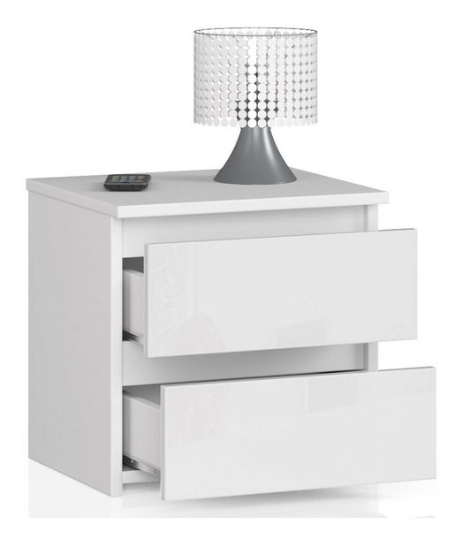 Éjjeliszekrény Cleania CL2 (fényes fehér)