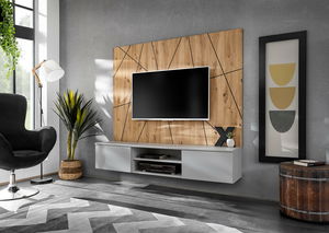 Obývacia stena Xavus G2 (perla grey + dub artisan)