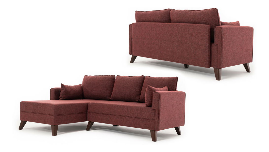 Széthúzható kanapé Bellina 2 (bordó) (B)