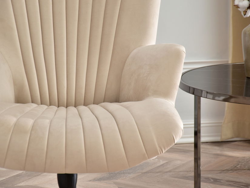 Relaxačné kreslo Elesenta (béžová + čierna)