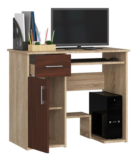 Masă PC Jaloms (Stejar sonoma + wenge)