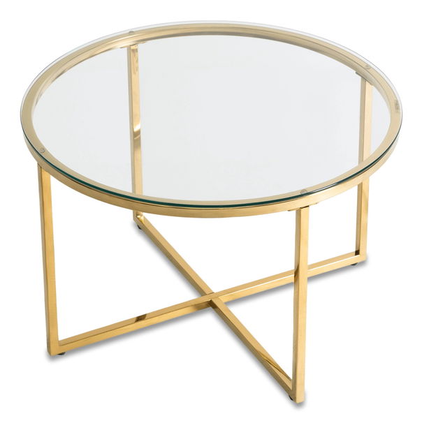 Măsuță cafea Fragmento (transparentna + auriu) 