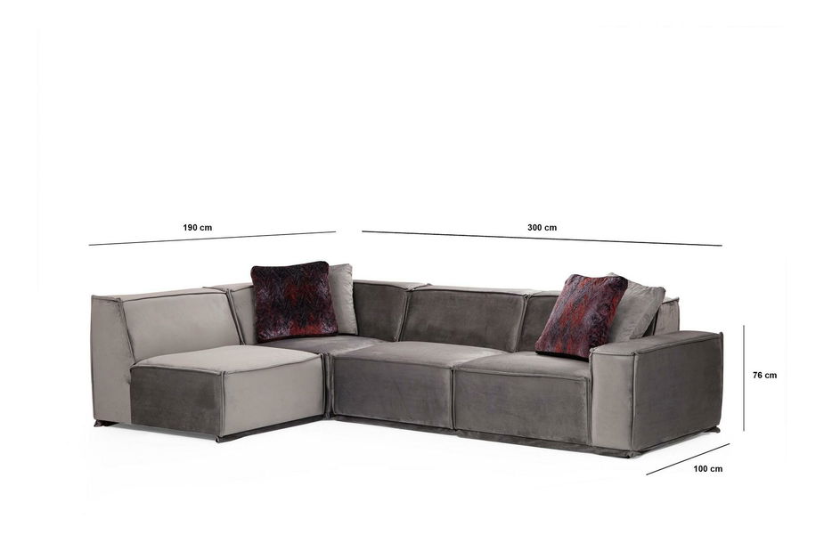 Rohová sedačka Legaletta 7 (sivá) (L)