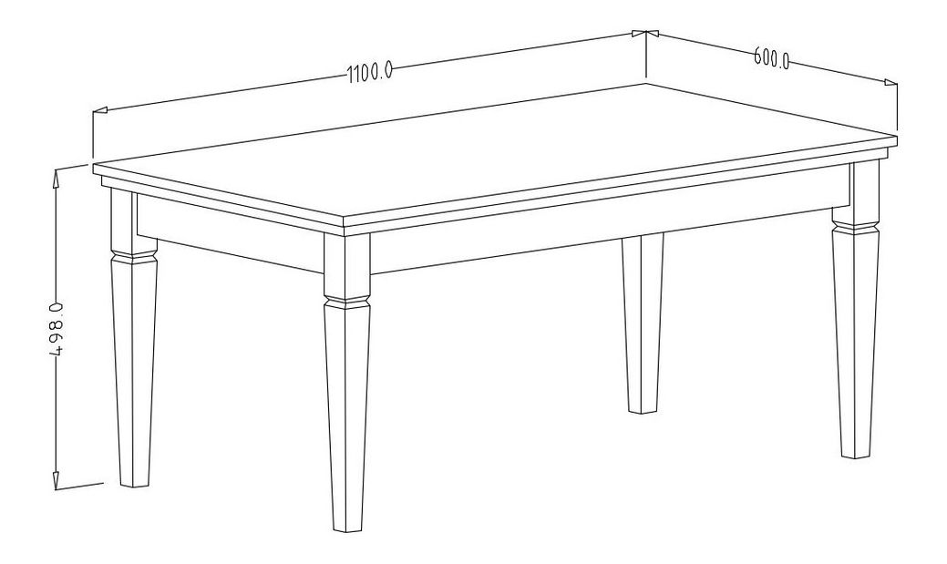 Dohányzóasztal Typ 99 (fehér + kőris + lefkas tölgy)