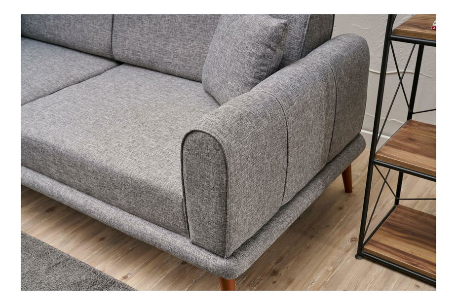 Háromszemélyes kanapé Sorenella (szürke + dió)