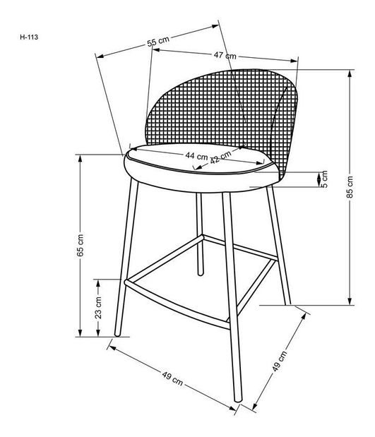 Barska stolica Harriet (bijela + crna)