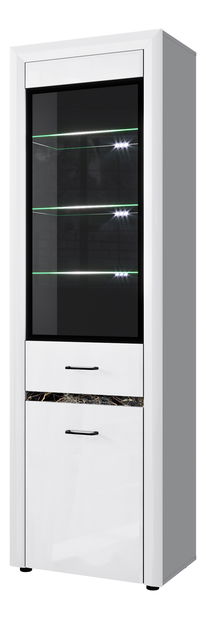 Vitrină Wanetta (alb lucios)