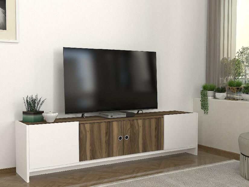 TV asztal/szekrény Pupuma (fehér + dió) 