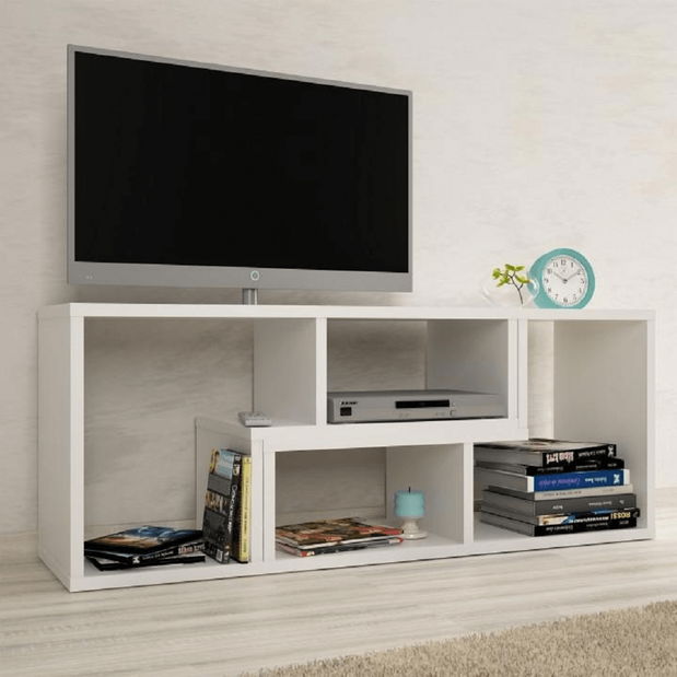 Polcos szekrény /TV asztal Vernetta (fehér)