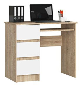 Masă PC Benicio (stejar sonoma + alb) (S)