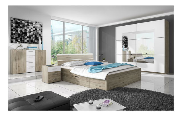 Spálňa Benson 5 (san remo svetlý + biela)