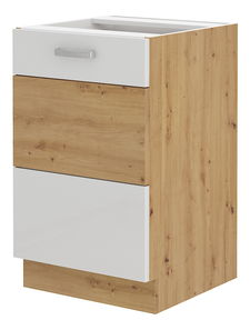 Donji kuhinjski ormarić Arryn 50 D ZL 1F BB (Hrast artisan + bijeli sjaj)