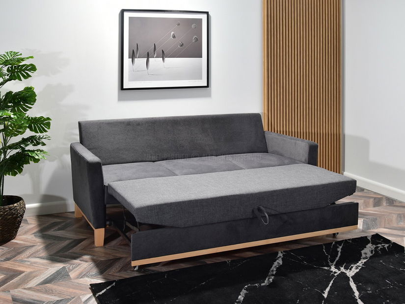 Háromszemélyes kanapé Biblioteca (grafit + tölgy)