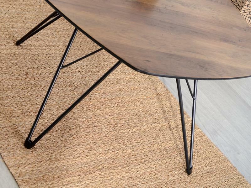 Dohányzóasztal Petal Xl (dió + fekete)