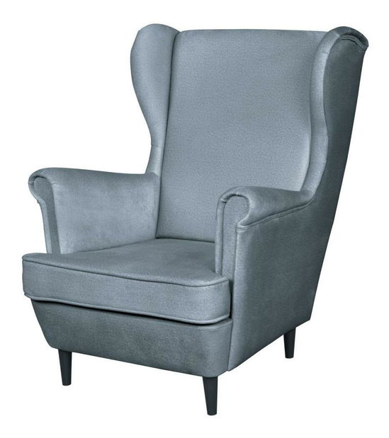 Fotoliu cu urechi Lotonas (gri albastru + wenge + negru) 