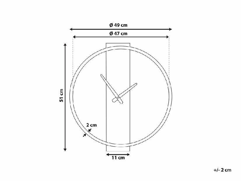 Nástenné hodiny ø 47 cm Caden (zlatá)