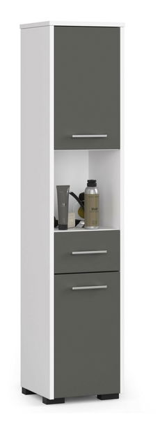 Kúpelňová skrinka Fulgor 2D 1SZ 1W (biela + grafit)