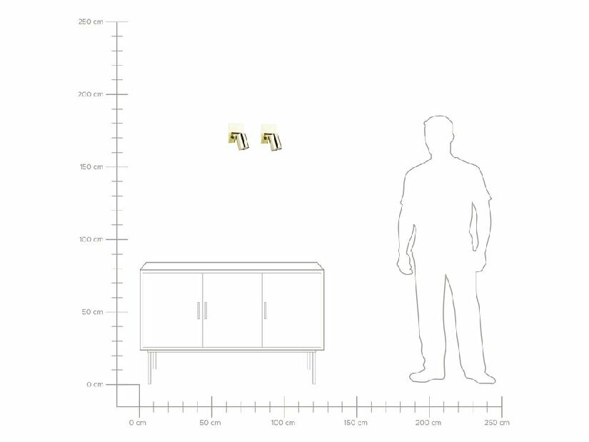 Set 2 ks nástenného osvetlenia Takashi (zlatá) 