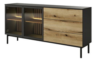Comodă Lenge II (negru + stejar coast evoke)