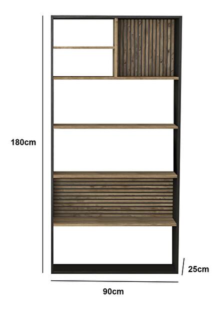 Regál Franc 34 (čierne drevo + borovica atlantická)