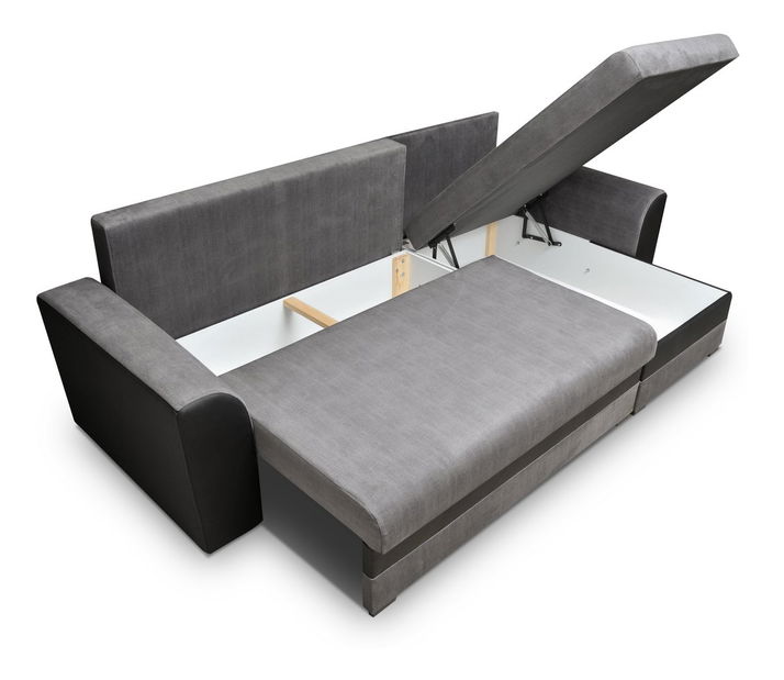 Rohová sedačka Madlyn (hnedá + tmavohnedá) (P)