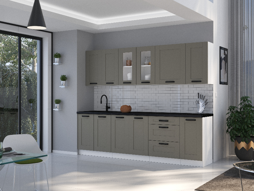 Sarok alsó konyhaszekrény Lucid 89 x 89 DN 1F BB (claygrey + fehér)