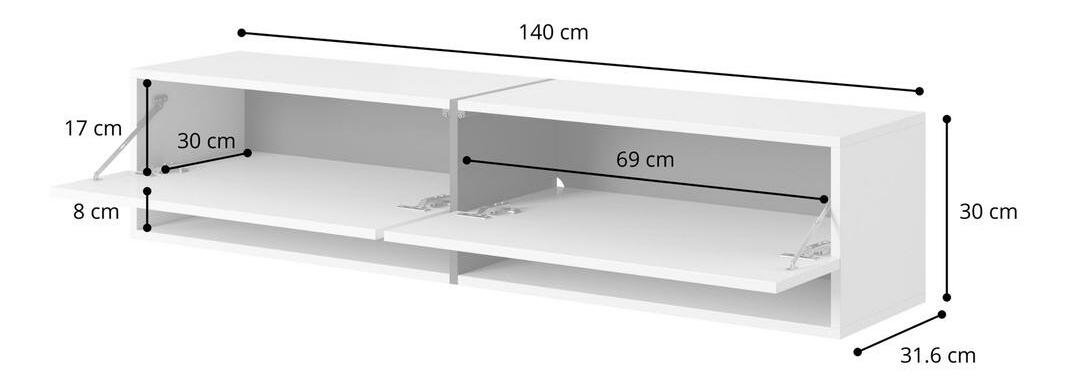 Dulap TV Myrtha 140 (egger marmură albă)