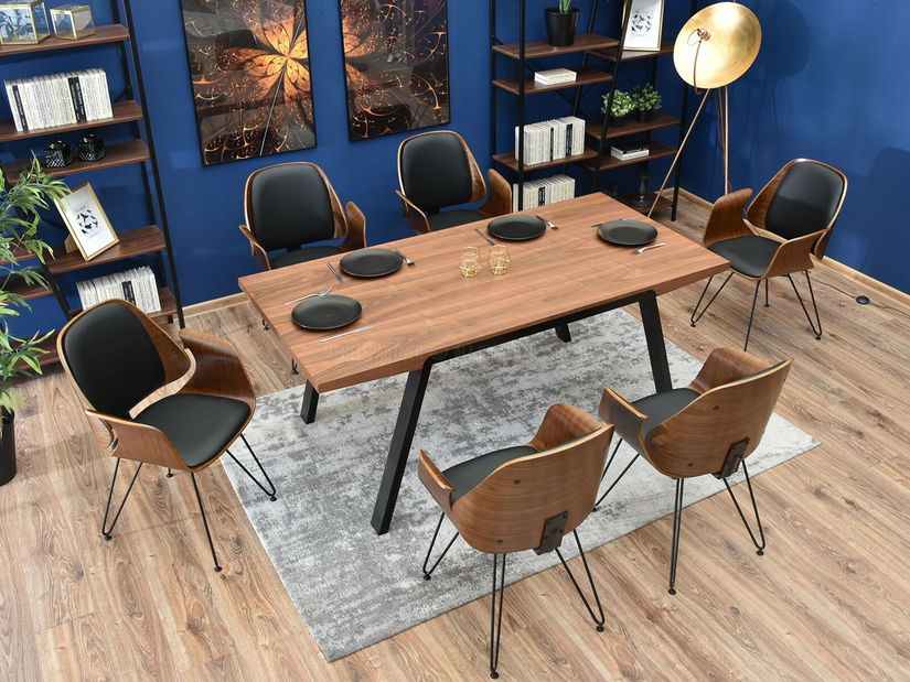 Stolička Silk (orech tmavý + čierna)