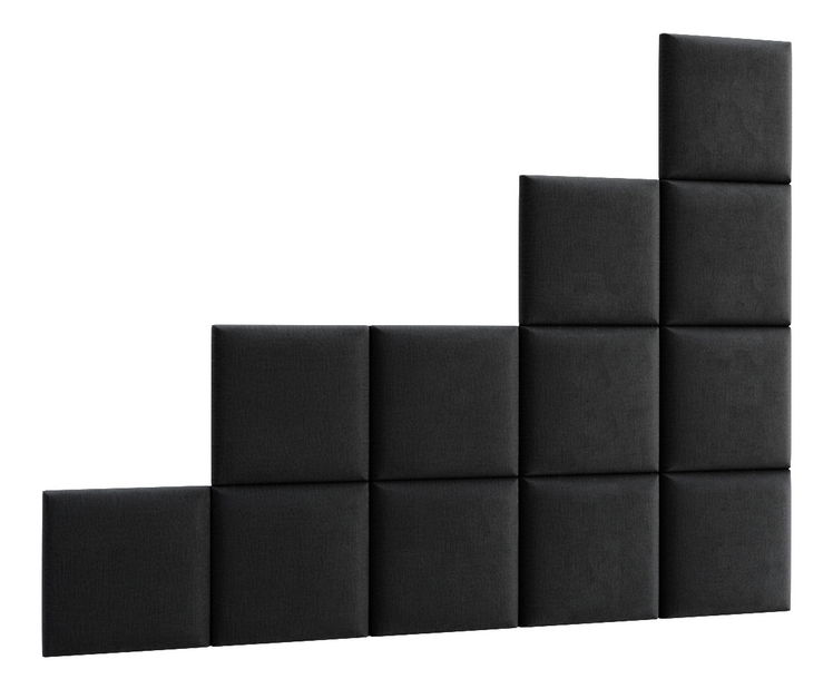 Set 12 panouri tapițate Quadra 200x160 cm (gri închis)