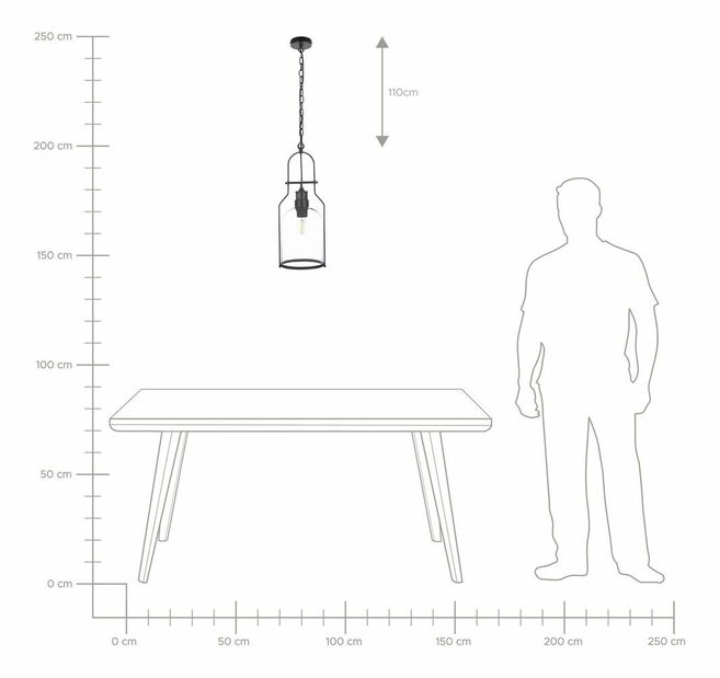 Závesné svietidlo Belisario (čierna)