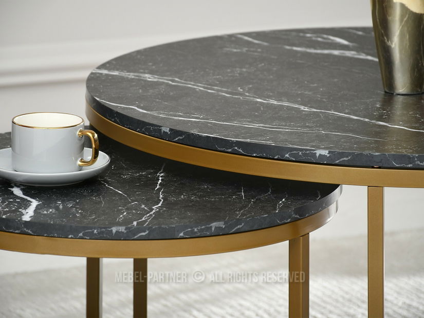 Dohányzóasztal Klara (fekete márvány + arany)