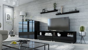 Set za dnevni boravak Berny 37 (crna + crni sjaj)