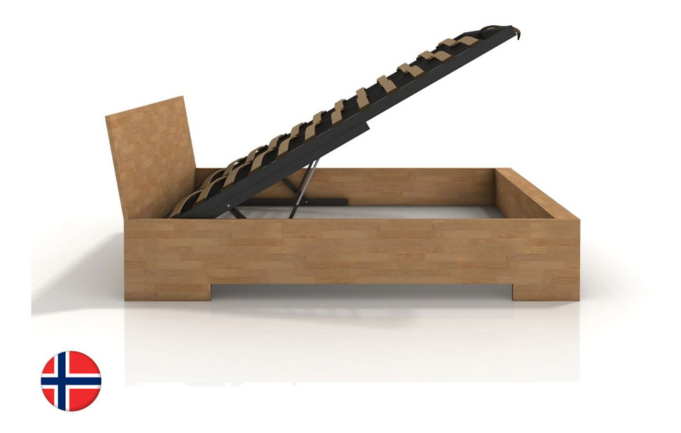 Jednolôžková posteľ 120 cm Naturlig Lekanger High BC (buk) (s roštom)