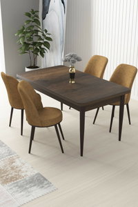 Set dining Nilla 1 (nuc baroc + cappuccino) (pentru 4 persoane)