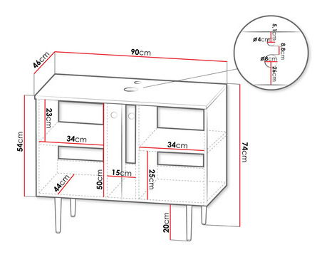 Skrinka pod umývadlo 01 Cingy (Biela)