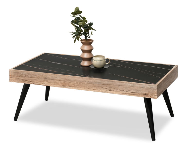 Konferenčný stolík Flock (čierny mramor + čierna)