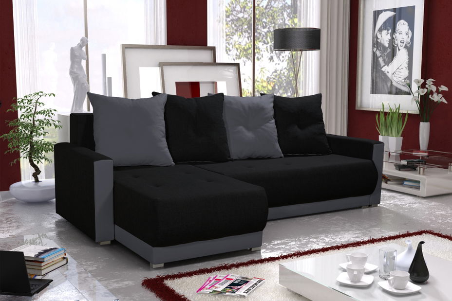 Rohová sedačka Ignatius (siva + béžová) (L)