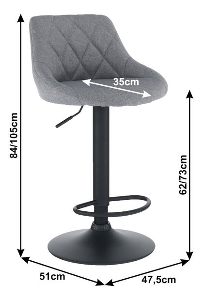 Barska stolica Teken (siva) 