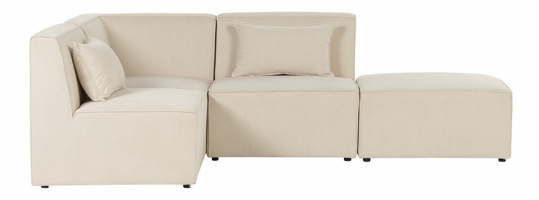 Rohová sedacia súprava s taburetkou Lemia (svetlobéžová) (P)