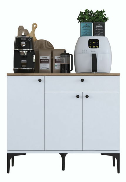 Komód Jette 94 (dió + fehér)