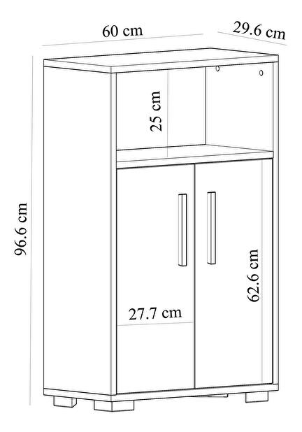 Dulap Tokobi 2 (stejar zafir + alb) 