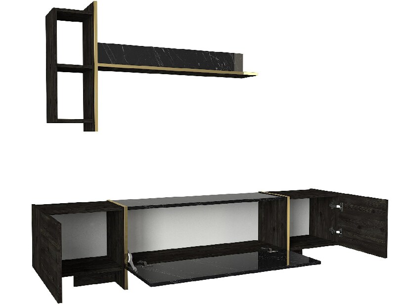 Mobilier living Vivaldi (Negru + Auriu)