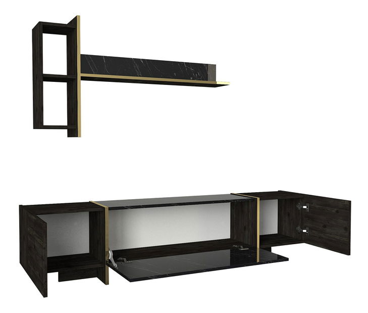 Set za dnevni boravak Vivaldi (crna + zlatna)