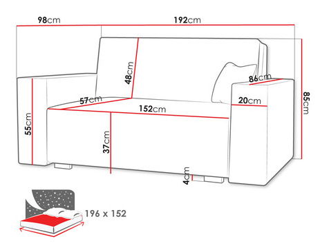 Canapea Candy IV (gri)
