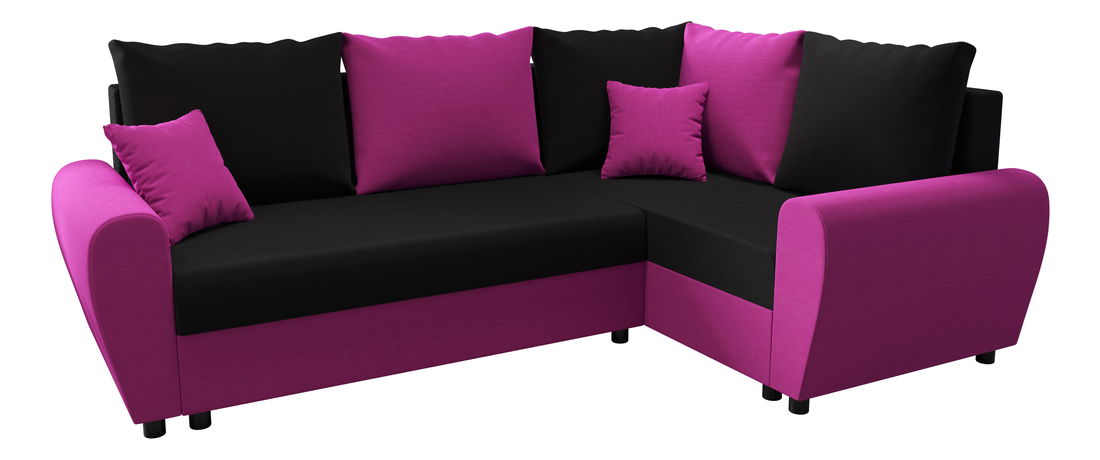 Rohová sedacia súprava Fleur Plus (fialová + čierna) (P)