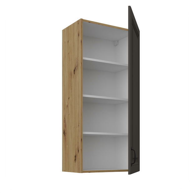 Dulap superior de bucătărie Sheila 50 G 108 1F (Cadru: stejar artisan + front: grafit)