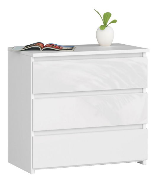 Noptieră Calado (alb + alb lucios)