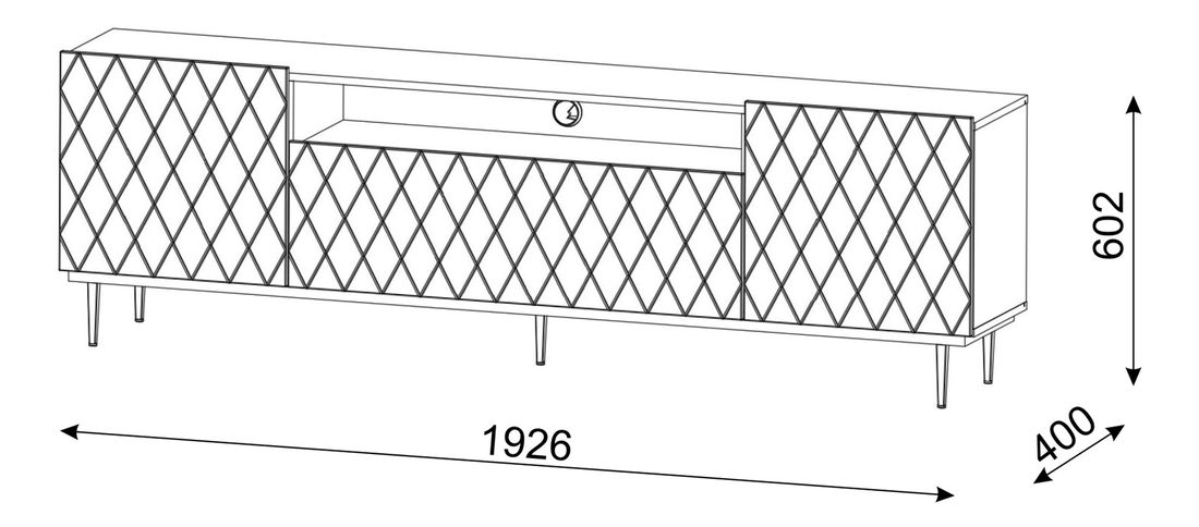 TV stolić/ormarić Dintanna 193 (crna + crna)