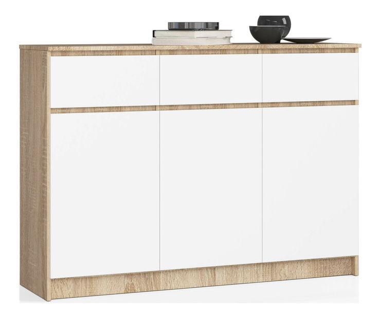 Komoda Kuwait 3D 3D (hrast sonoma + bijela)